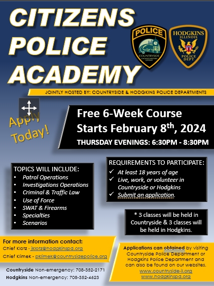 Citizen’s Police Academy Starts Feb 8th 2024